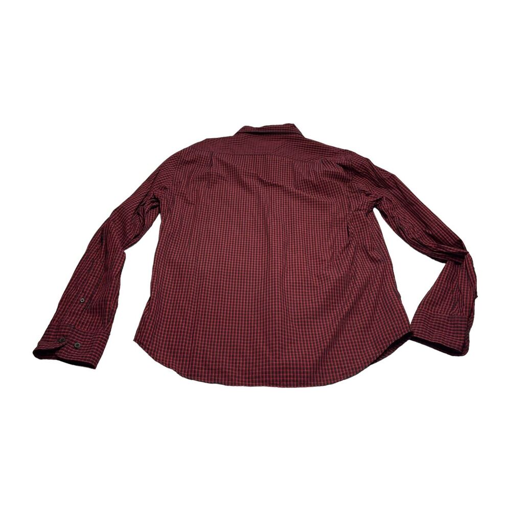 Luke & Dutch Shirt Men's XL Red Black Check 100% Cotton Long Sleeve Button-Down - Picture 2 of 6